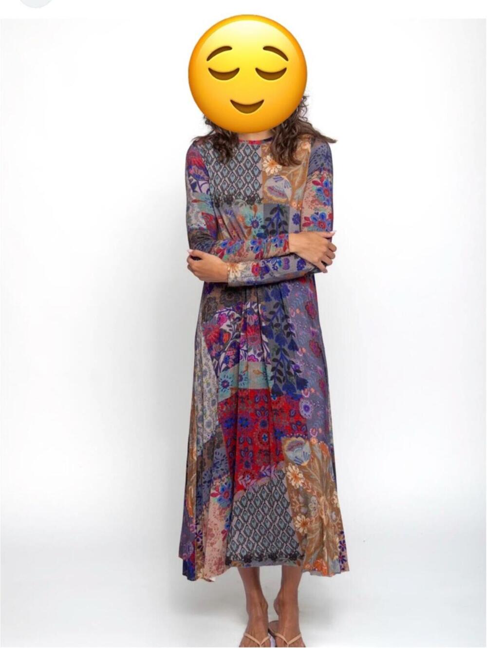 Natural Life Stevie "ButterSoft" Boho Patchwork Knit Maxi Dress | MED **Flawed**